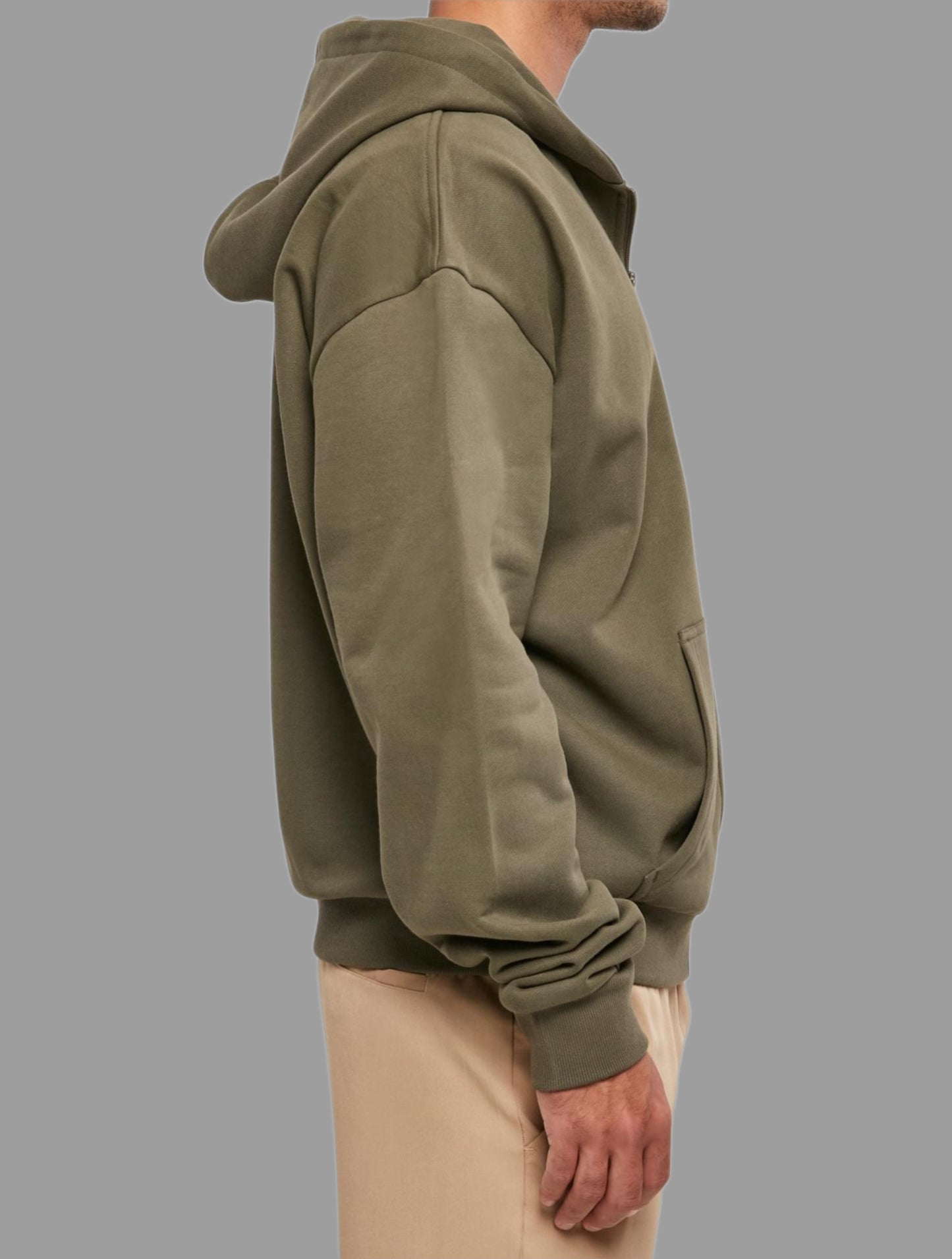 Zip hoodie olive