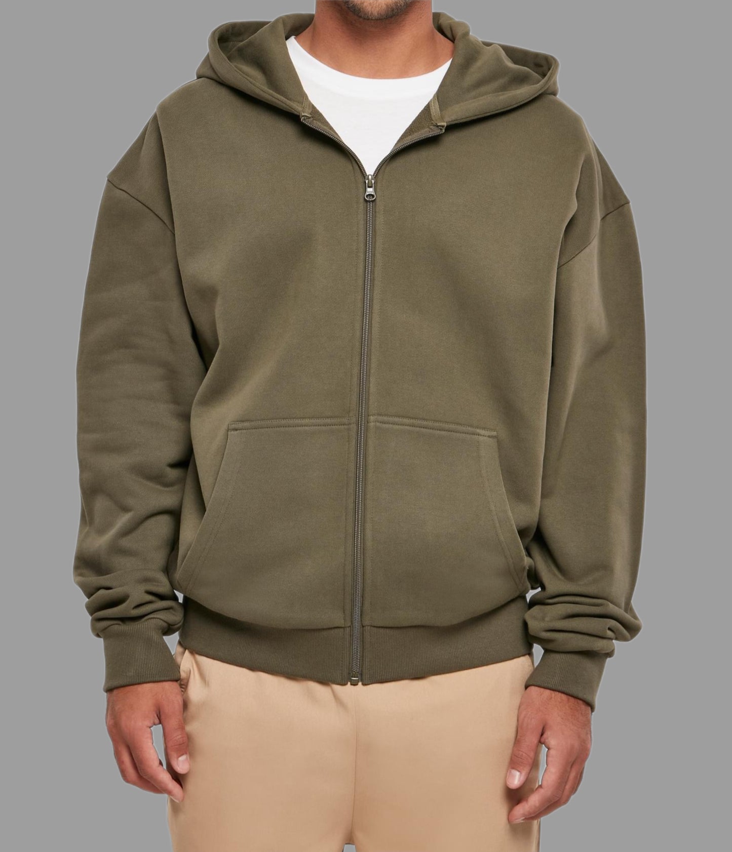 Zip hoodie olive