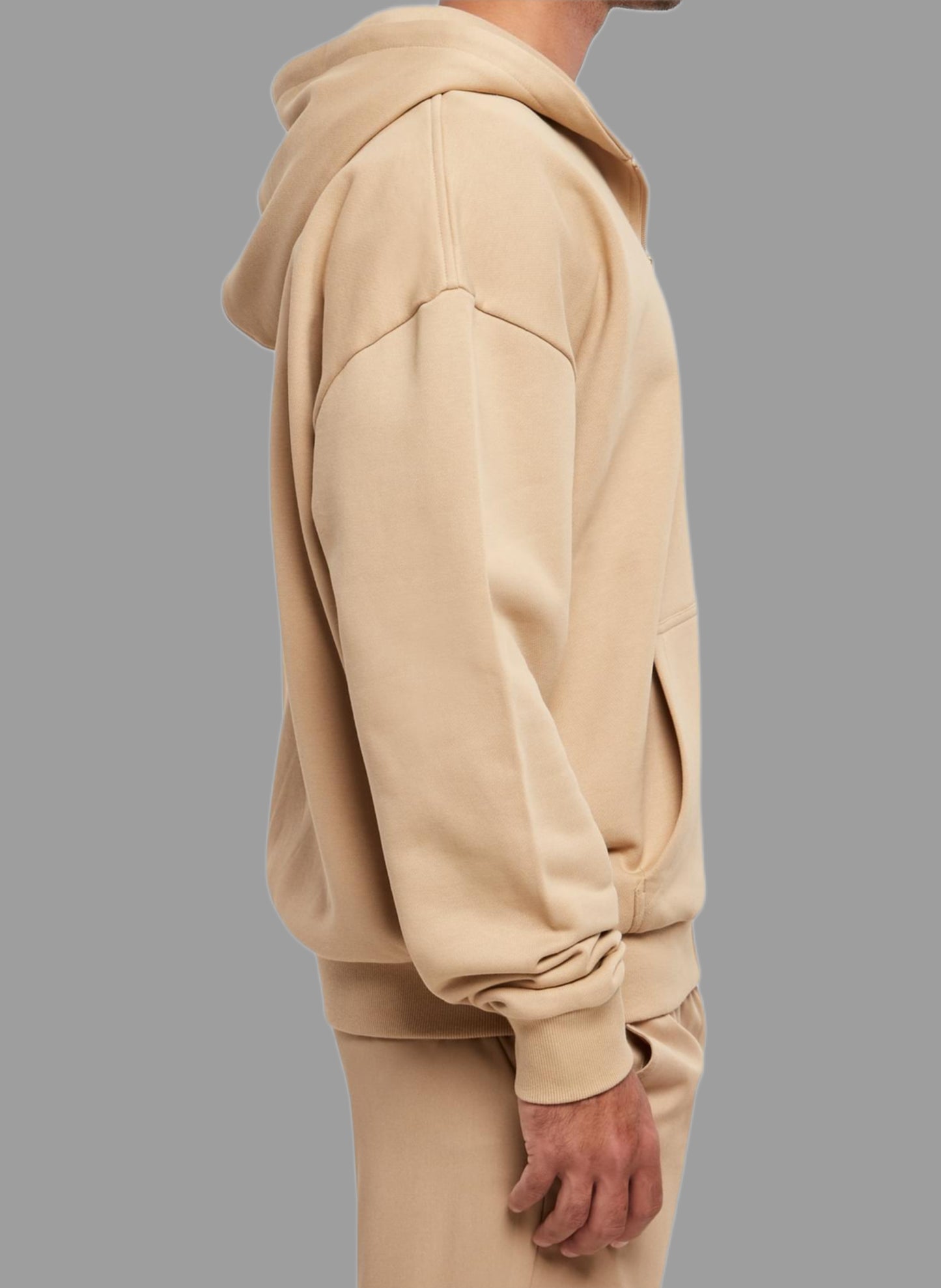 Zip hoodie sand